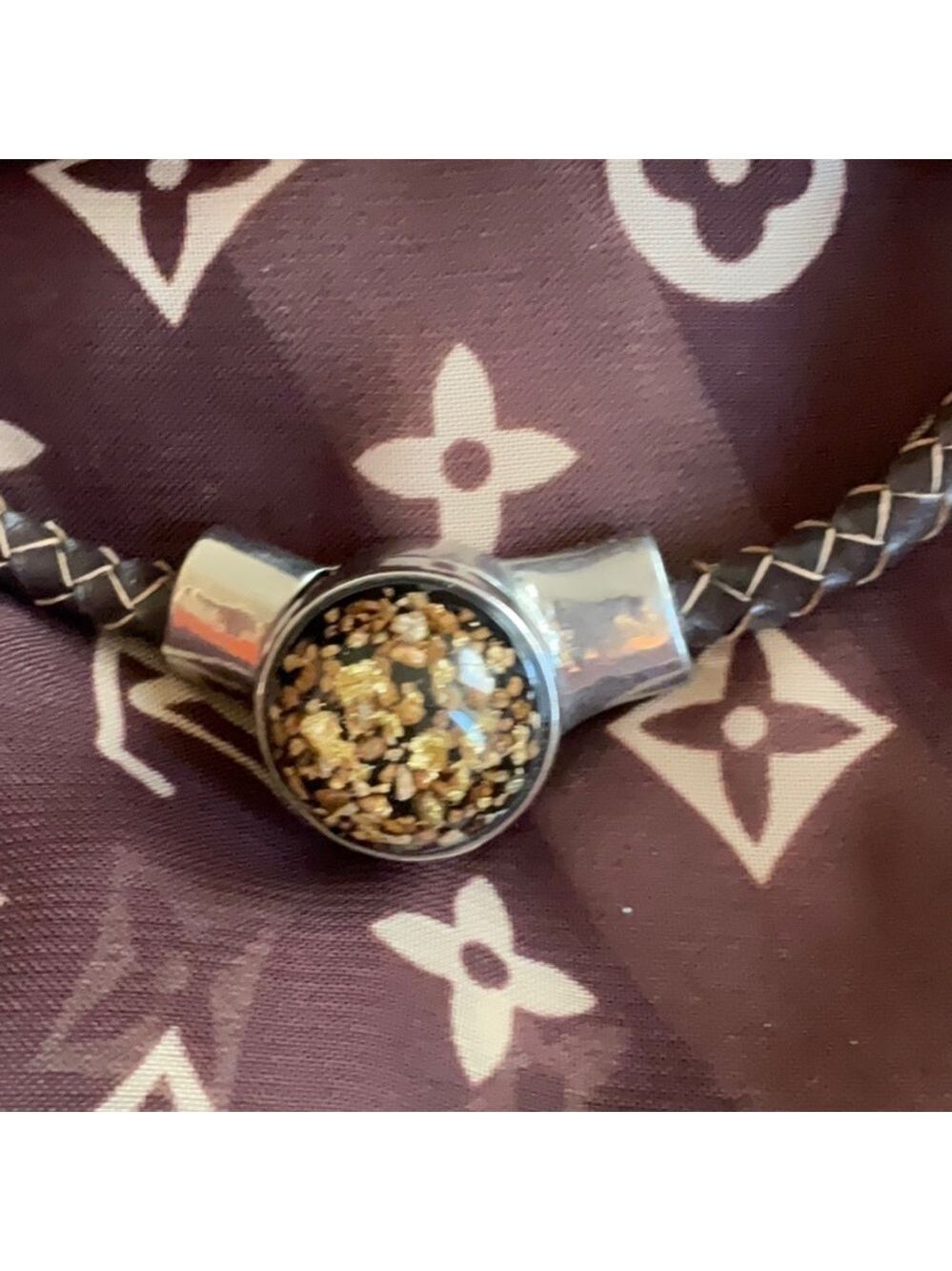 Brown Leather Necklace with Two Charms - Picture 3 of 3
